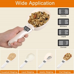 Digital Measuring Spoon, Weighing Food Measuring Scoop Scale, LCD Electronic Food Scale for Kitchen Gadget, Baking Cooking Coffee, Pet Dog Cat Food, High Precision Grams Measuring Cup, Easter Gifts