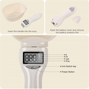 Digital Measuring Spoon, Weighing Food Measuring Scoop Scale, LCD Electronic Food Scale for Kitchen Gadget, Baking Cooking Coffee, Pet Dog Cat Food, High Precision Grams Measuring Cup, Easter Gifts