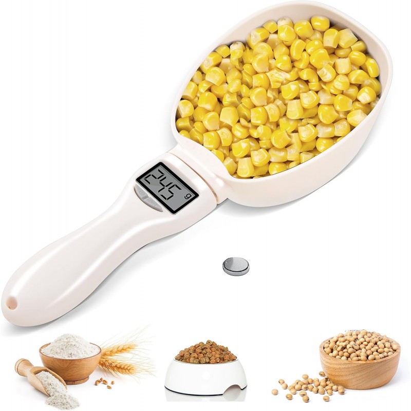 Digital Measuring Spoon, Weighing Food Measuring Scoop Scale, LCD Electronic Food Scale for Kitchen Gadget, Baking Cooking Coffee, Pet Dog Cat Food, High Precision Grams Measuring Cup, Easter Gifts
