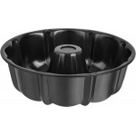 Onader 10 Inch Cake Pan, Non-Stick Round Fluted Tube Pan for Baking Pound Cake, 10 Cups Large Heavy Duty Carbon Steel Baking Mold Bakeware, Black