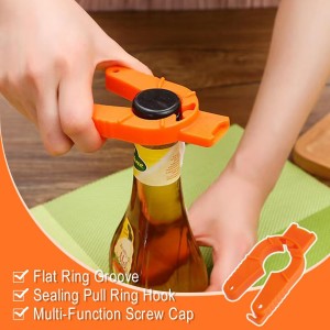 3 Pack Plastic Bottle Cap Opener, 3 in 1 Multi-Purpose Water Bottle Opener, Water Bottle Opener for Arthritic Hands or Home, Kitchen, Camping, and Outdoor Adventures, (Orange, Blue, White)