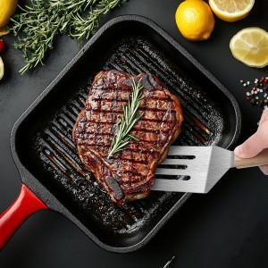 Stainless Steel Spatula Set, 2 Pieces Metal Spatula for Cast Iron Skillet, Metal Spatulas for Kitchen Use with Wooden Handle, Ideal for Frying Steak, Pancake, Cookie, Burger, Brownie or Desserts