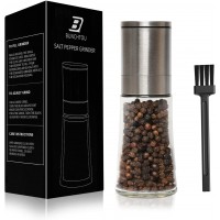 Original Stainless Steel Pepper Grinder or Salt Mill 1pk - Coarseness Adjustable Sea Salt Grinder or Pepper Mill Grinder - Small Manual Salt Pepper Shakers with Glass Container