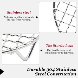 Small Cooling Rack 6.5 Inch, Air Fryer Rack Stainless Steel Round Baking Rack with Fixed Legs, Rust-Resistant Steamer Rack, Fits 6 Qt Multi-Cookers, Compatible with Instant Pot, Oven Safe