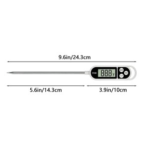 1/3pcs Candy Thermometer Digital Instant Read for Meat Kitchen Cooking Food Oil Deep Fry BBQ Grill Smoker (1, 9.4in)