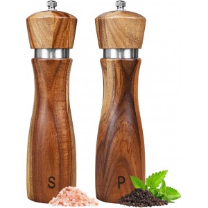 2 Pack Acacia Wood Salt and Pepper Grind...
