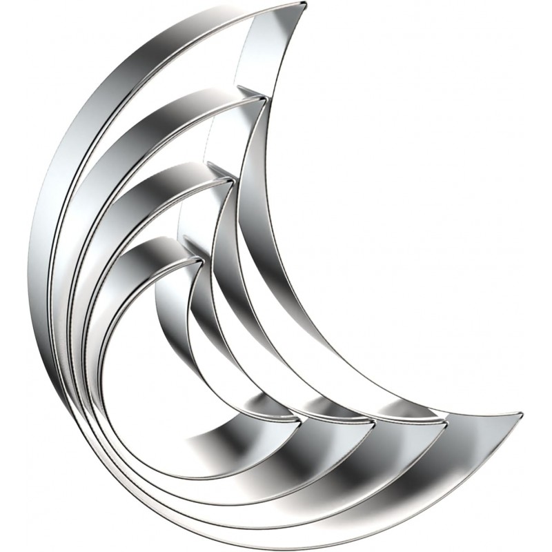 Crescent Moon Cookie Cutter Set - 5 inch, 4 inch, 3 inch, 2 inch - 4 Piece New Moon Cookie Cutters Shapes Molds - Stainless Steel