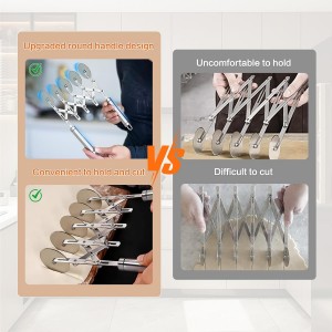 5 Wheel Pastry Cutter, Stainless Steel Dough Cutter Wheel with Handle, Dual Fluted Ravioli Pasta Noodle Pizza Slicer, Expandable Round Pastry Knife, Versatile Cookie Dough Divider