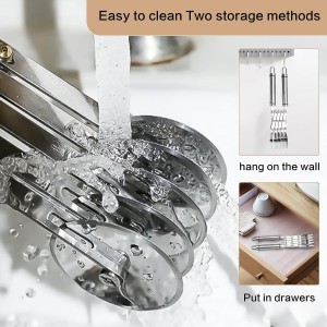 5 Wheel Pastry Cutter, Stainless Steel Dough Cutter Wheel with Handle, Dual Fluted Ravioli Pasta Noodle Pizza Slicer, Expandable Round Pastry Knife, Versatile Cookie Dough Divider