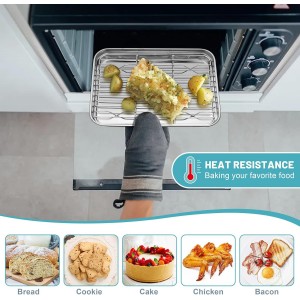 TeamFar Cooling Rack, 8.75” x 6.25” Stainless Steel Wire Baking Rack for Cooking Roasting Grilling, Fit for Oven Pan, Oven & Dishwasher Safe, Non-toxic & Heavy-Duty, 2PCS