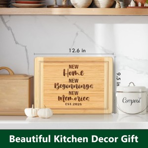 House Warming Gifts New Home 2026, Engraved Cutting Board New Home Gift Ideas, Housewarming Gifts for Women Men Couple New Homeowner Closing New Apartment Essentials