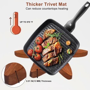 Wooden Trivets for Hot Dishes,Tree Shape Trivet Set,4 Wooden Trivets+1 Stand,Stored Like a Christmas Tree,Natural Foldable Kitchen Wooden Trivet,for Hot Dishes、Pot、Bowl、Teapot、Teacups(Walnut Wood)