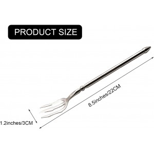 Stainless Steel Dinner Fork,Meat Cooking Gourmet Steak Round Handle Long Handle Fork Used In Kitchen Restaurant,2 Pieces,Silver.