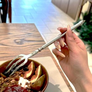 Stainless Steel Dinner Fork,Meat Cooking Gourmet Steak Round Handle Long Handle Fork Used In Kitchen Restaurant,2 Pieces,Silver.