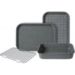 Oster Greystone Premium 4-Piece Carbon Steel Toaster Oven Bakerware Set – PFOA Free Non-Stick Bakeware for Easy Cooking