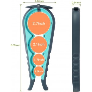 Jar Opener for Weak Hands, Seniors with Arthritis, Bottle Opener to Remove Stubborn Lids, Mutil Can Opener Gripper for Anyone with Low Strength (Blue and Grey)
