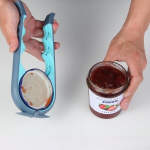 Jar Opener for Weak Hands, Seniors with Arthritis, Bottle Opener to Remove Stubborn Lids, Mutil Can Opener Gripper for Anyone with Low Strength (Blue and Grey)