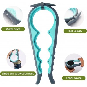 Jar Opener for Weak Hands, Seniors with Arthritis, Bottle Opener to Remove Stubborn Lids, Mutil Can Opener Gripper for Anyone with Low Strength (Blue and Grey)