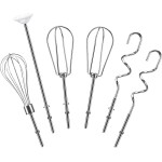Hand Mixer Beaters Attachments for Kitchenaid Whisk, Beater, Dough Hook, Blending Rod, Stainless Steel Hand Mixers Blender Accessories for Kitchenaid KHM3 KHM5 KHM7 KHM9 KHM926 KHM512-6PCS