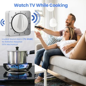 Kitchen Timers for Cooking, Chef Cooking Timer Clock with Loud Alarm,100% Mechanical Desk Timer - No Batteries Required - Magnetic Backing, Exquisite Stainless Steel Body - Countdown Reminder Magnetic