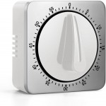 Kitchen Timers for Cooking, Chef Cooking Timer Clock with Loud Alarm,100% Mechanical Desk Timer - No Batteries Required - Magnetic Backing, Exquisite Stainless Steel Body - Countdown Reminder Magnetic