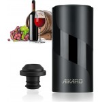 AIKARO - Electric Wine Saver Vacuum Pump with Bottle Stopper Automatic Wine Preserver, Battery Operated
