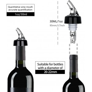 Automatic Measured Bottle Pourer -1 oz (about 30 mL) Set of 6,Pour Spouts for Liquor Bottles with Dust Caps,Measure Pourer Drinks Wine Cocktail Dispenser, Suitable for Home Kitchen Bar Shot Pourer