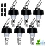 Automatic Measured Bottle Pourer -1 oz (about 30 mL) Set of 6,Pour Spouts for Liquor Bottles with Dust Caps,Measure Pourer Drinks Wine Cocktail Dispenser, Suitable for Home Kitchen Bar Shot Pourer