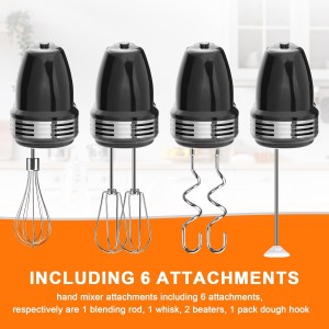Hand Mixer Beaters Replacement for Cuisinart CHM Series, Stainless Steel Beater, Whisk, Dough Hook, Blending Rod Attachments Parts for HM-90S HM-50 HM-70 CHM-3 CHM-7PK 9 7 5 3 Mixers Blender - 6 PCS