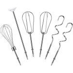 Hand Mixer Beaters Replacement for Cuisinart CHM Series, Stainless Steel Beater, Whisk, Dough Hook, Blending Rod Attachments Parts for HM-90S HM-50 HM-70 CHM-3 CHM-7PK 9 7 5 3 Mixers Blender - 6 PCS