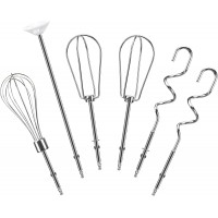 Hand Mixer Beaters Replacement for Cuisinart CHM Series, Stainless Steel Beater, Whisk, Dough Hook, Blending Rod Attachments Parts for HM-90S HM-50 HM-70 CHM-3 CHM-7PK 9 7 5 3 Mixers Blender - 6 PCS