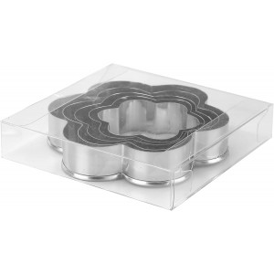 Flower Cookie Cutters Set,Stainless Steel Sandwiches Cutters Biscuit Molds for Kids,5pcs Sturdy Cutters for Cookies,Sandwiches,Small to Large Size of 2.05