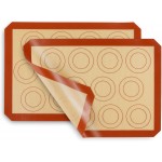 P&P CHEF 15 Inch Silicone Baking Mats, 2 Pcs Reusable Silicone Oven Mat, Non Stick Baking Supplies for Macaroon Pastry Bread Dough Cookie, Fits Well with Sheet Pan, Healthy & Easy Clean