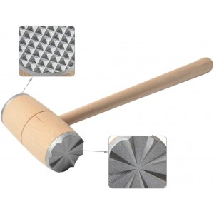 Wood Meat Hammer Double Sided Mallet Tenderizer for Steak Beef with Wooden Handle Practical Kitchen Tool Made from Wood with Aluminium Heads Ergonomically Designed Easy to Use