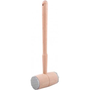 Wood Meat Hammer Double Sided Mallet Tenderizer for Steak Beef with Wooden Handle Practical Kitchen Tool Made from Wood with Aluminium Heads Ergonomically Designed Easy to Use