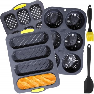 OMISTAR Silicone Hamburger Bun Mold Set ...