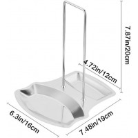 Stainless Steel Spoon Rest with Pan Lid Holder Stainless Steel Pan Lid Organizer Soup Spoon Rests Rack Kitchen Utensils Holders(Gold)