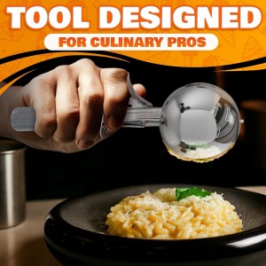 4 oz Ice Cream Scoop with Trigger – 8.74 x 2.75 Size, Ergonomic Handle, #8 Trigger Release Scoop for Ice Cream, Baking, Cookies and Desserts, Easy to Clean, Dishwasher-Safe