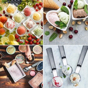 Premium Ice Cream Scoop, Stainless Steel Ice Scoop with Trigger & Ergonomic Handle - One-Push Release for Perfect Scooping, Dishwasher Safe for Ice Cream, Gelato, Sorbet, Cake Batter (1p-silver)