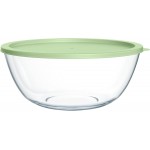 Extra Large Glass Mixing Bowls Clear Glass Salad Cooking Bowls for Kitchen Salad Bread Storage (4.7Qt)