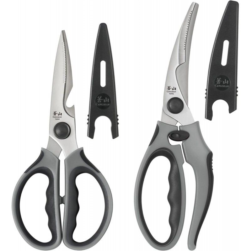 Cangshan 2-Piece Heavy-Duty Shears Set with Guards, Gray, 10300543