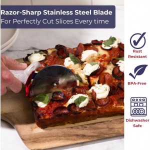 Patriot's Choice American Eagle Stainless Steel Pizza Cutter Wheel – Ultra Sharp with Built-In Finger Guard - Patriotic Kitchen Tools & Pizza Accessories Gift for Men - Dishwasher Safe 10