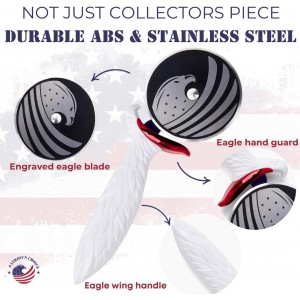 Patriot's Choice American Eagle Stainless Steel Pizza Cutter Wheel – Ultra Sharp with Built-In Finger Guard - Patriotic Kitchen Tools & Pizza Accessories Gift for Men - Dishwasher Safe 10