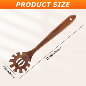 Wooden Pasta Spoon,13inch Long Spaghetti Fork,Pasta Serving Utensils,Wood Spaghetti Server Spoon,Pasta Forks Spaghetti Ladle Pasta Spatula Tool Noodle Spoon