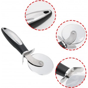 2 Pack Stainless Steel Pizza Cutter Wheel,kitchen aid pizza cutter,Safety and Comfort Handle to Protect Finger for Pizza,Tart,Dessert Slicer