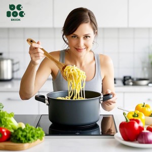 Bkiok Wooden Strainer Spoon for Cooking, Durable Wooden Slotted Spoons, Handmade Colander Spoons,Teak Wood Skimmer