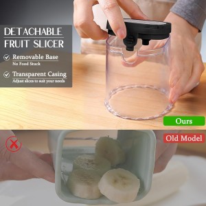 Detachable Fruit Slicer with 2 Blades, Stainless Steel Strawberry Slicer with Lid, Fruit Cutter with Push Plate for Banana Egg, Creative Cup Slicer, Must Have Vegetable Cutter Kitchen Gadget