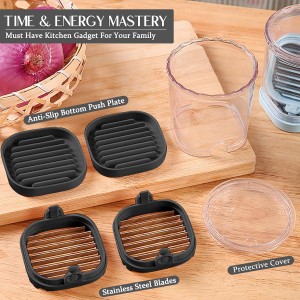 Detachable Fruit Slicer with 2 Blades, Stainless Steel Strawberry Slicer with Lid, Fruit Cutter with Push Plate for Banana Egg, Creative Cup Slicer, Must Have Vegetable Cutter Kitchen Gadget