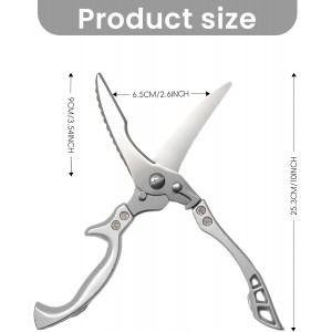 Heavy Kitchen Scissors Butcher Shears,Dishwasher Safe Kitchen Shears for Meat Cutting Stainless Steel Meat Cooking Scissors (Bone cutting scissors)