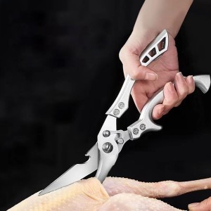 Heavy Kitchen Scissors Butcher Shears,Dishwasher Safe Kitchen Shears for Meat Cutting Stainless Steel Meat Cooking Scissors (Bone cutting scissors)